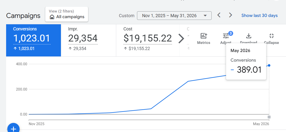 Coastal Animal Rescue — Google Ads monthly spend growing to ~$10,000
